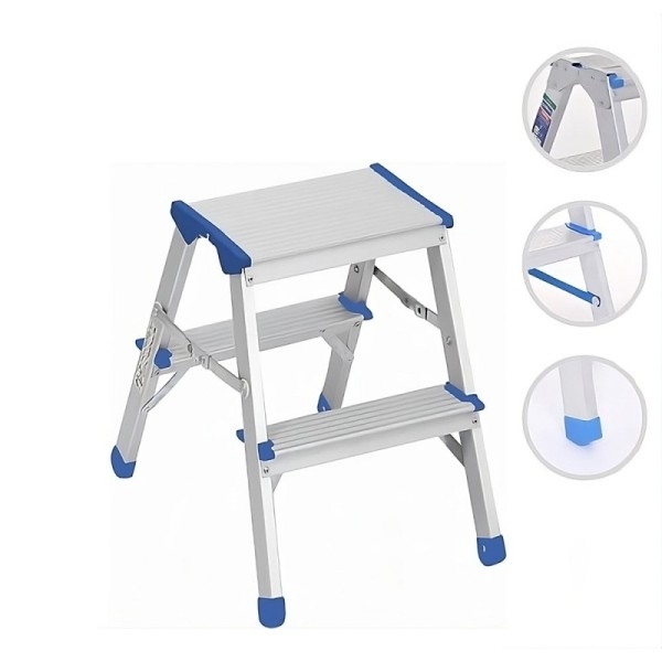 Hobby Σκαλοσκαμπό (Σκαλάκι) Αλουμινίου με Σκαλοπάτια από 2 Πλευρές 2+2 Σκαλιά