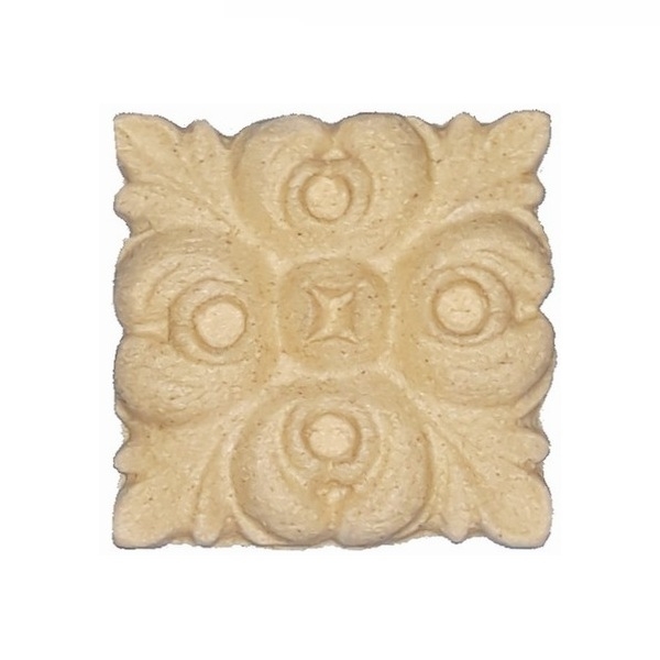 Ξυλόγλυπτο Διακοσμητικό Ξυλοπολτού Λουλούδι 35x35mm Ιταλίας MG10874