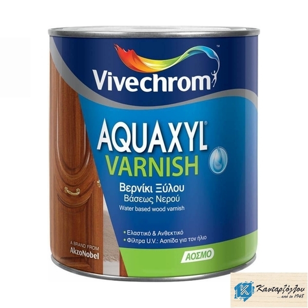 AQUAXYL VARNISH 0,75L 713 Λευκό Βερνίκι Εμποτισμού Ξύλου Βάσεως Νερού Σατινέ