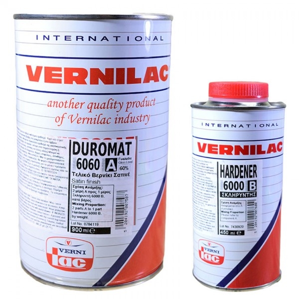 Vernilac Duromat 6060 Βερνίκι Πολυουρεθάνης Σατινέ 2 Συστατικών 1+0,5L
