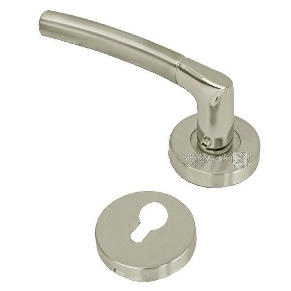 Πόμολα Εξώπορτας Ροζέτα Φιξ Αριστερό Νίκελ Ματ/Χρώμιο 3008