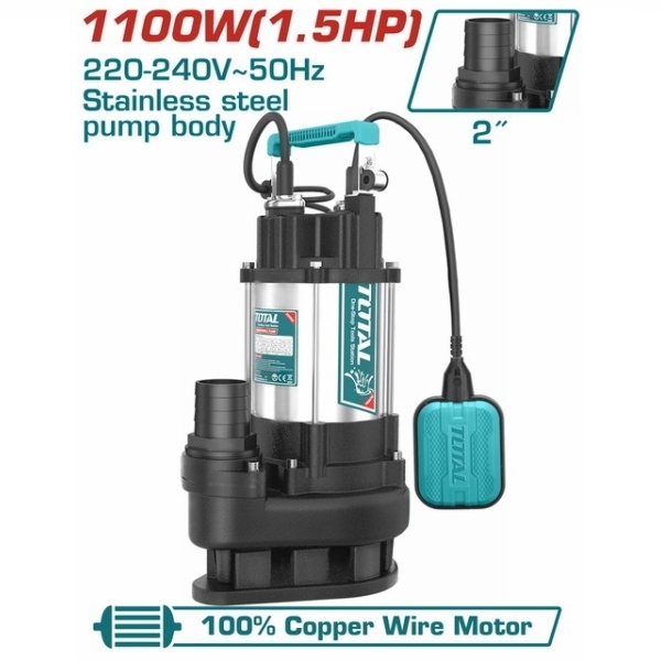 TOTAL ΙΝΟΧ 1100W 2 TWP7110016 Αντλία Υποβρύχια Λυμάτων
