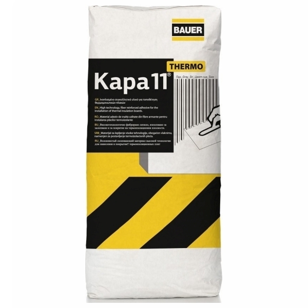 Bauer Kapa-11 25Kgr Γκρι Ινοπλισμένη Κόλλα Θερμομονωτικών Πλακών Σοβάς