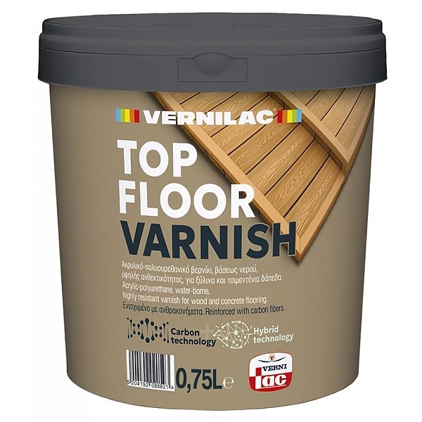 Vernilac Top Floor Varnish 0,75L Ακρυλικό Πολυουρεθανικό Βερνίκι Νερού Ματ