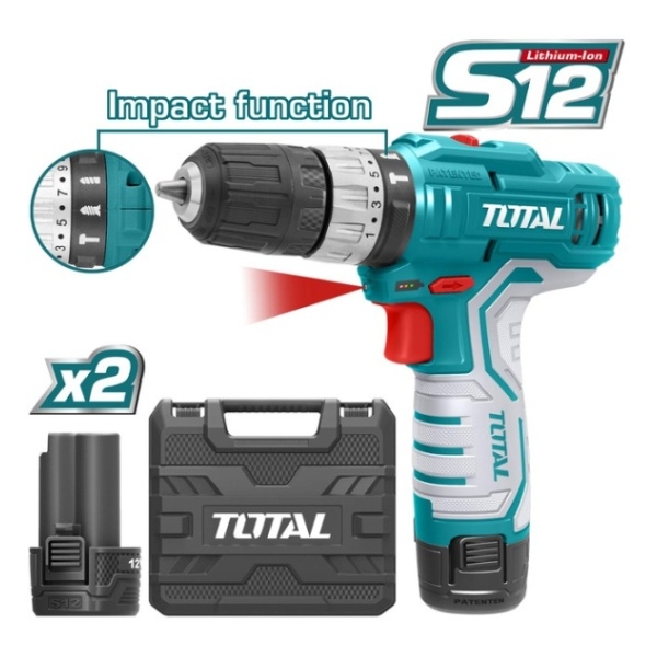 Κρουστικό Δραπ/δο Μπαταρίας 12V 1.5Ah 20 Nm 2 Μπαταρίες Total TIDLI1232