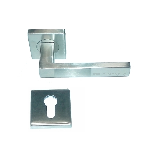 Πόμολα Εξώπορτας Ροζέτα Φιξ Ανοξείδωτο Δεξί 3001-C