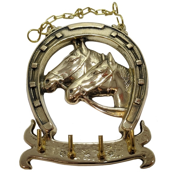 Κλειδοθήκη Κρεμάστρα Τοίχου Άλογα Ορειχάλκινο Γυαλιστερό 200x160mm Benini 850FOL