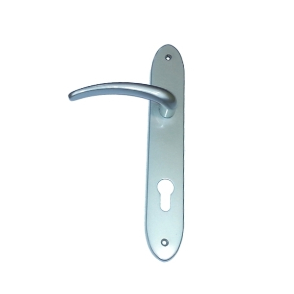 Πόμολα Εξώπορτας Πλάκα Φιξ Νίκελ Σατινέ Αριστερό 435HY