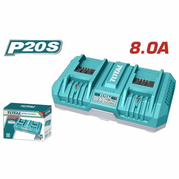 TOTAL TFCLI2082 Ταχυφορτιστής Μπαταρίας Διπλός 8Α 20V