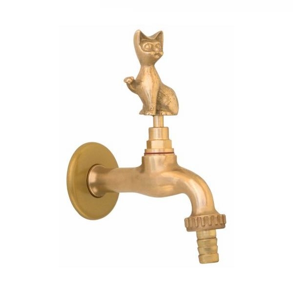 Διακοσμητική Βρύση Κήπου Ορειχάλκινη Γάτα