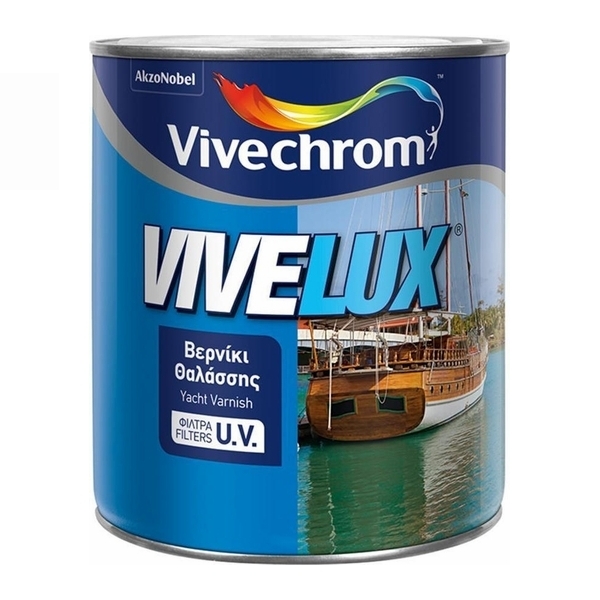 VIVELUX 0,75L 501 Βερνίκι Επιφανείας Θαλάσσης Άχρωμο Σατινέ με UV Προστασία