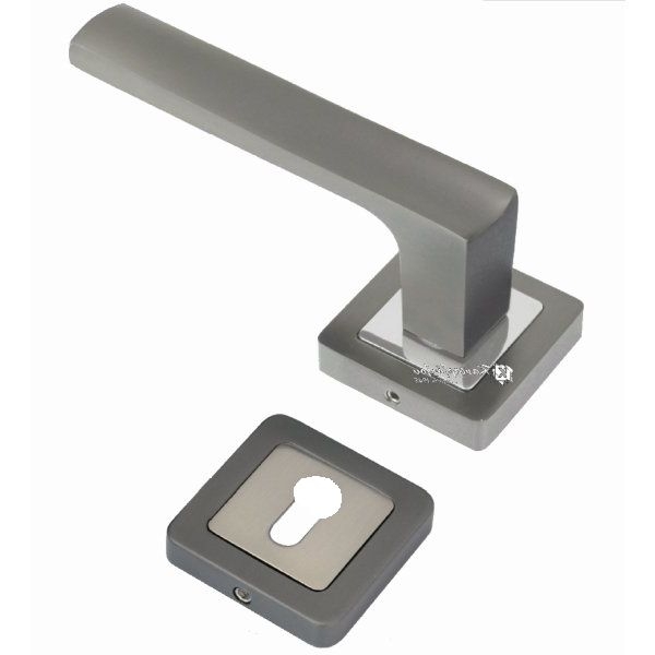 Πόμολα Εξώπορτας Ροζέτα Φιξ Αριστερό Ανθρακί/Χρωμέ Ariadne