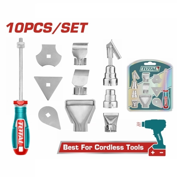 Total TBA1011 Σετ 10τμχ Εξαρτήματα για Πιστόλι Θερμού Αέρα