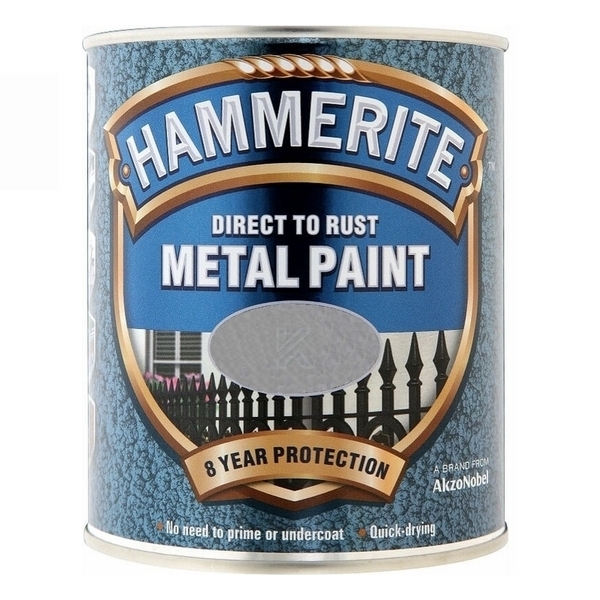 HAMMERITE HAMMERED 0,75L Σφυρήλατο Ασημί Χρώμα Μετάλλων Απευθείας στη Σκουριά
