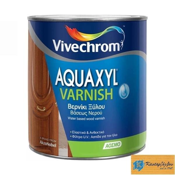 AQUAXYL VARNISH 0,75L 702 Πεύκο Βερνίκι Εμποτισμού Ξύλου Βάσεως Νερού Σατινέ