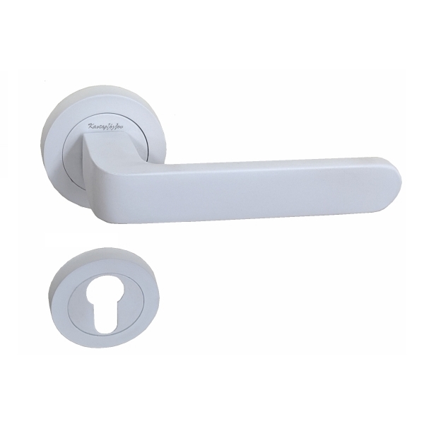 Πόμολο Εξώπορτας Ροζέτα Φιξ Δεξί Λευκό Ματ Α-6839C MW