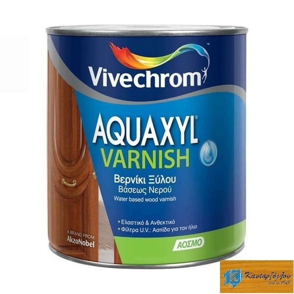 AQUAXYL VARNISH 2,5L 704 Ανοιχτή Δρυς Βερνίκι Εμποτισμού Ξύλου Βάσεως Νερού Σατινέ