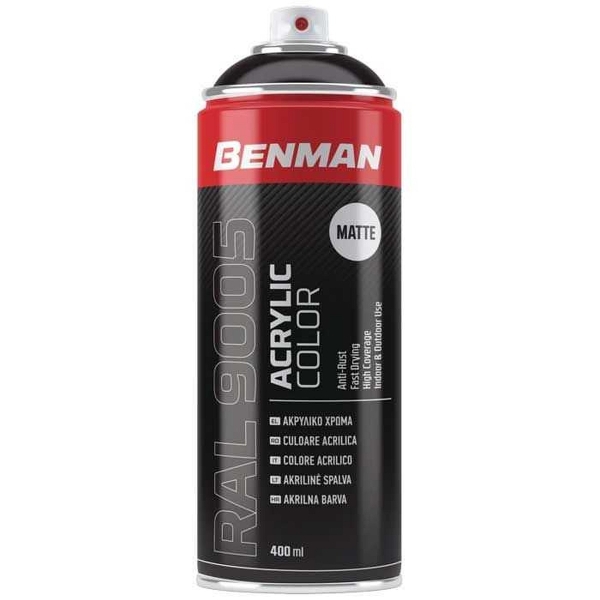 BENMAN 28528 Σπρέι Μαύρο Ματ RAL 9005 400ml