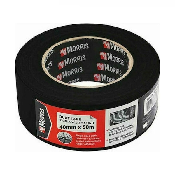 Ταινία Υφασμάτινη Αδιάβροχη 48mm x 50m Μαύρη Duct Tape Benman 33479