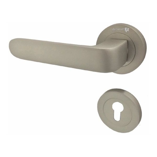 Πόμολα Εξώπορτας Ροζέτα Φιξ Αριστερό Νίκελ Σατινέ 4080