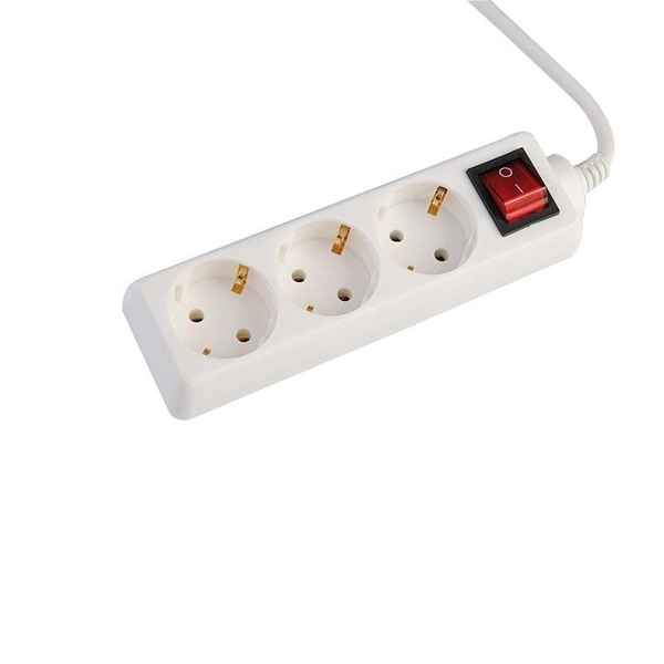 Πολύπριζο 3 Θέσεων Πλάγιο με Διακόπτη & Καλώδιο 1,5μ 3x1,5mm