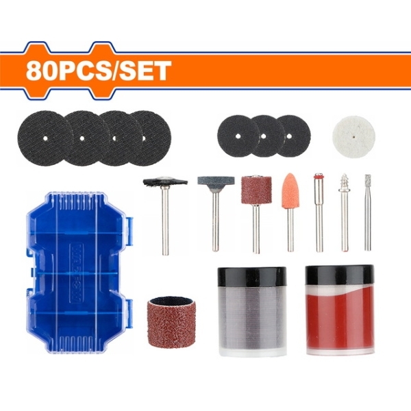 WADFOW WRR7080 Σετ 80τμχ Εξαρτήματα Λείανσης & Κοπής Εργαλείου Μοντελισμού