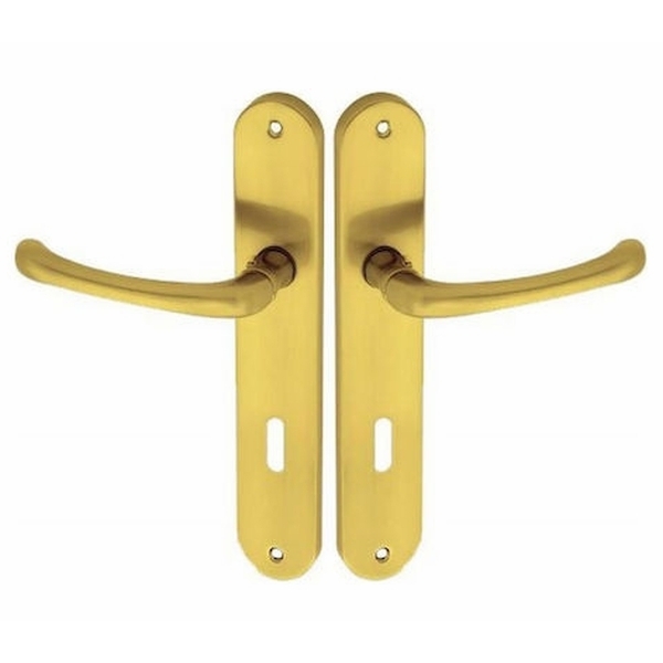 Πόμολο Μεσόπορτας Πλάκα (Ζευγάρι) Χρυσό Ματ Import Hellas 215