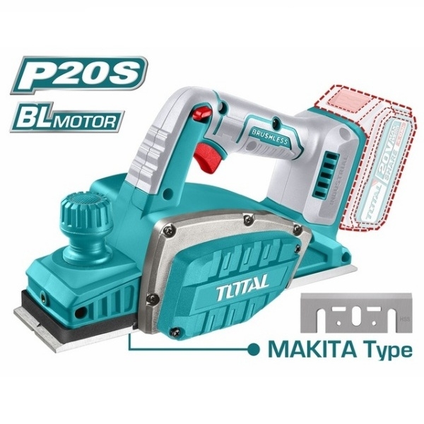 TOTAL TRLI20401 Ηλεκτρική Πλάνη 20V SOLO Χωρίς Μπαταρία & Φορτιστή