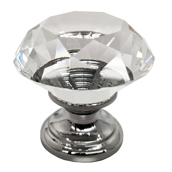 Πόμολο Κρύσταλλο Βάση Νίκελ 30mm Ιταλίας MG32750