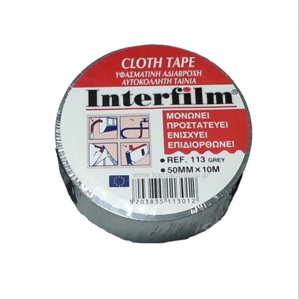 Ταινία Υφασμάτινη Αδιάβροχη Μαύρη Duct Tape Interfilm 113