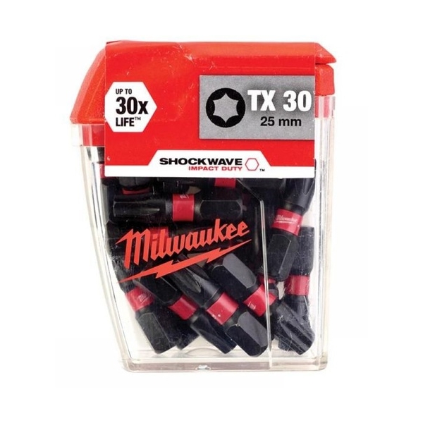 Μύτη TX30x25mm Αστέρι (Torx) 25τμχ Milwaukee 4932430886 Shockwave