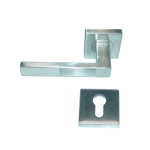 Πόμολα Εξώπορτας Ροζέτα Φιξ Ανοξείδωτο Αριστερό 3001-C