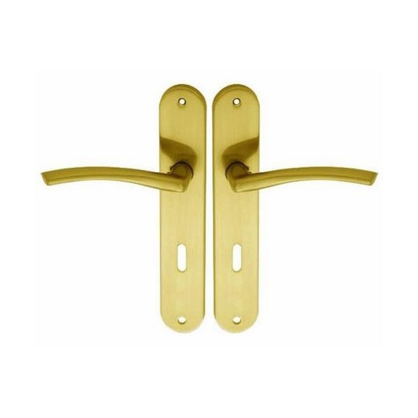 Πόμολο Μεσόπορτας Πλάκα (Ζευγάρι) Χρυσό Ματ Import Hellas Z-021