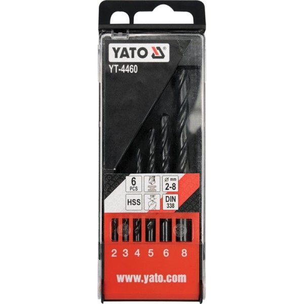 YATO YT-4460 Τρυπάνια HSS Σετ 6τμχ 2-8mm