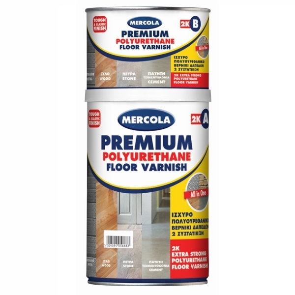 PREMIUM FLOOR VARNISH 2K Anti Slip Σατινέ Διάφανο Βερνίκι Αλειφατικής Πολυουρεθάνης 2 Συστατικών
