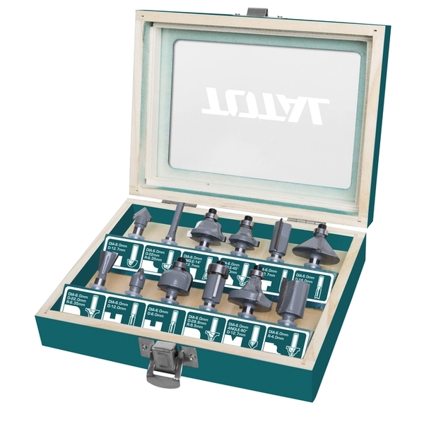 TOTAL TACSR0121 Κοπτικά Ρούτερ 6mm Σετ 12τμχ