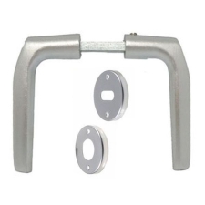 Πόμολα Σιδερόπορτας (Ζευγάρι) Κοφτό Ασημί Αλουμινίου ΝΕΟΞΑΛ 110/20