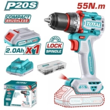 TOTAL TIDLI205582E Κρουστικό Δραπανοκατσάβιδο 20V 2x2Ah 55Nm Brushless