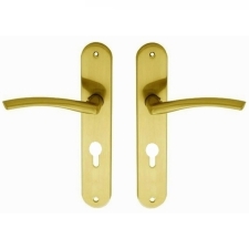 Πόμολα Εξώπορτας Πλάκα Φιξ Χρυσό Ματ Import Hellas Ζ-021