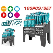 TOTAL THT2506100 Σετ 100τμχ Κατσαβίδια σε Εκθετήριο Πάγκου