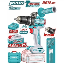 TOTAL TIDLI209686E Κρουστικό Δραπανοκατσάβιδο 20V 2x4Ah 96Nm Brushless με Χειρολαβή