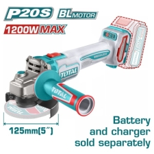 TOTAL TAGLI221253E Γωνιακός Τροχός 20V 125mm 1200W max Brushless Solo Χωρίς Μπαταρία & Φορτιστή