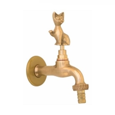 Διακοσμητική Βρύση Κήπου Ορειχάλκινη Γάτα