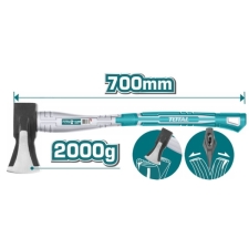 Total THT798026 Τσεκούρι Σφήνας Σχισίματος 2Kgr Πλαστική Λαβή