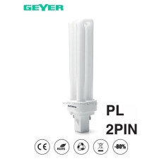 Λάμπα Οικονομίας CFL PL 2Pin Θερμό Λευκό 18W (100W) Geyer