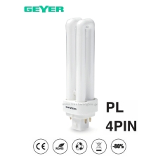 Λάμπα Οικονομίας CFL PL 4Pin Ψυχρό Λευκό 18W (100W) Geyer