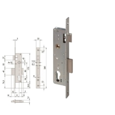 Κλειδαριά Σιδερόπορτας Κυλίνδρου 20mm CISA Locking Line 44860.20