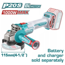 TOTAL TAGLI27153E Γωνιακός Τροχός 20V 115mm SOLO Χωρίς Μπαταρία & Φορτιστή