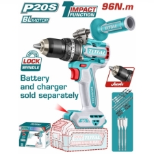 TOTAL TIDLI209685 Κρουστικό Δραπανοκατσάβιδο 20V Brushless 96Nm SOLO Χωρίς Μπαταρία & Φορτιστή