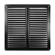 Εξαεριστήρας Αλουμινίου Με Σίτα Μαύρος 20x20 cm